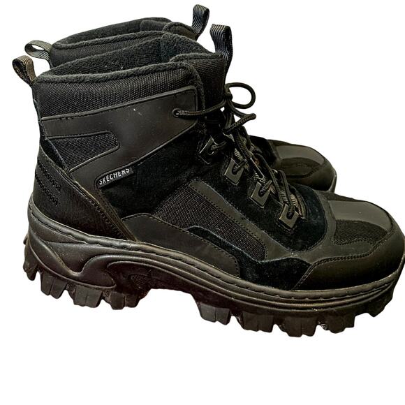 Skechers Shoes - Skechers Los Angeles Street Blox Gawkers Boots Womens 11 Black Hiking Work Goth